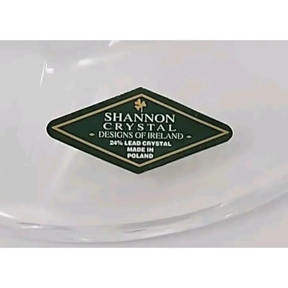 1970s Shannon Clear Lead Crystal Hurricane Vase Collectible Decorative Glass U25